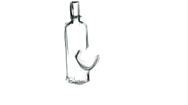 Digital drawing. We draw wine and a glass. Time lapse. We draw wine and a glass. - Кадры, видео