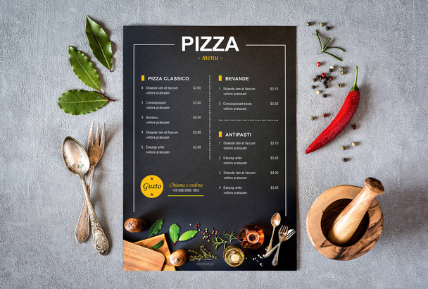 Cafe restaurant menu, template design. Food flyer. Background for the menu. Copy space. - Photo, Image