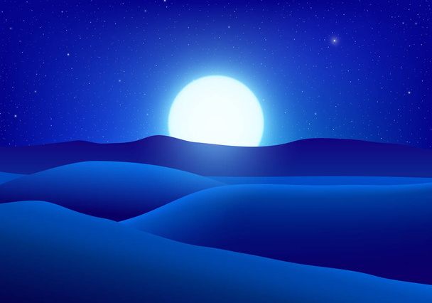 Desert at night. - Vector, Image