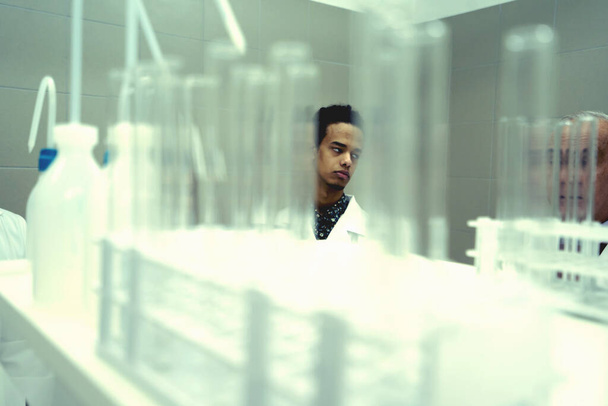 Multicurtural laboratory  scientist students working at lab with test tube - Фото, зображення