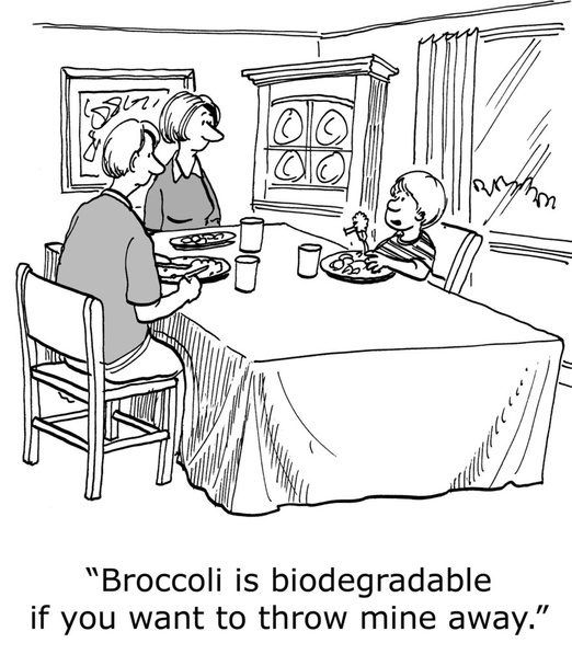 Zoon vertelt over broccoli - Foto, afbeelding