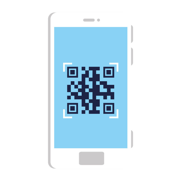 QR κωδικός μέσα στο σχεδιασμό διάνυσμα smartphone - Διάνυσμα, εικόνα