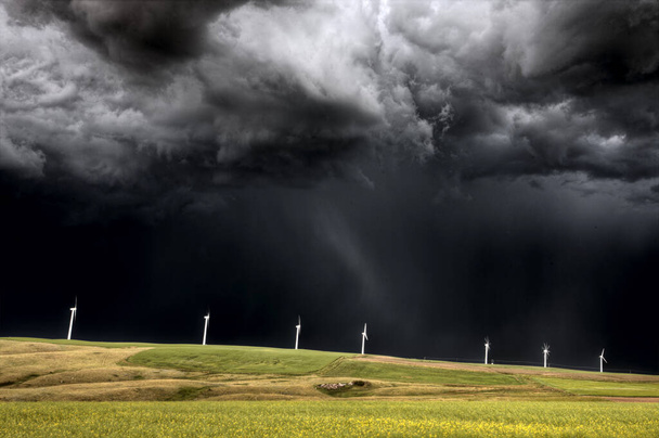Prairie Θύελλα Καναδά καλοκαίρι αγροτική κύρια δομή Saskatchewan - Φωτογραφία, εικόνα