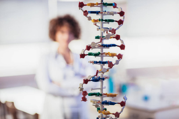 Науковець досліджує ДНК в лабораторії. - Фото, зображення