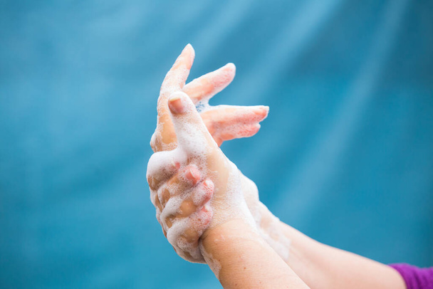 Coronavirus global pandemic hand washing prevention   - Photo, Image