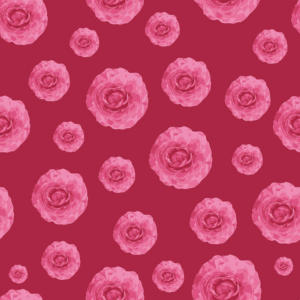 Ranúnculos rosados repetición patrón impresión fondo diseño
 - Vector, imagen
