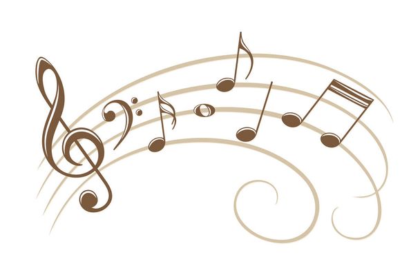 The stylized symbol with music notes. - Vector, Image