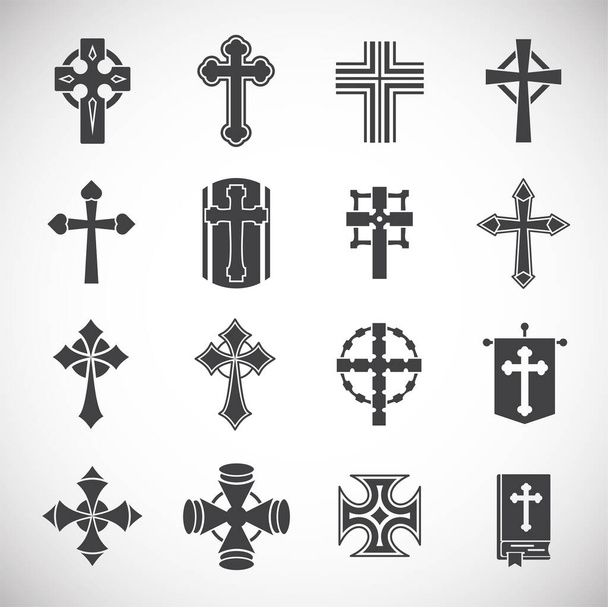 Cross icons set on background for graphic and web design. Creative illustration concept symbol for web or mobile app. - Vector, Image