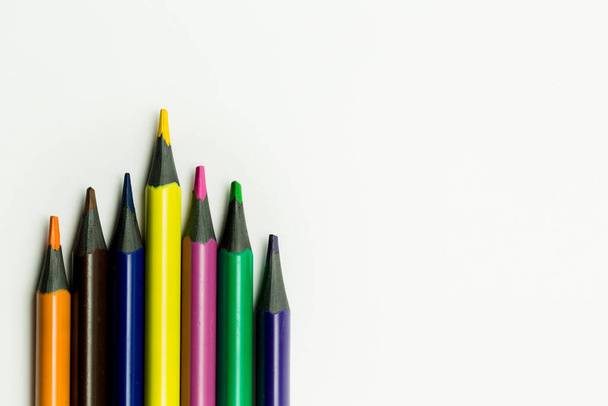color pencils on a white background - Foto, Bild