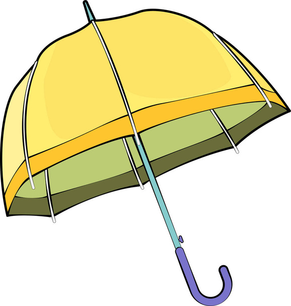 Векторная иллюстрация зонтика. Яркие цвета. - Вектор,изображение