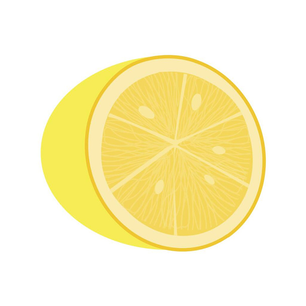 Φρέσκα φρούτα λεμονιού σε λευκό φόντο. Εικονογράφηση διάνυσμα σε μοντέρνο επίπεδο στυλ. EPS 10.  - Διάνυσμα, εικόνα