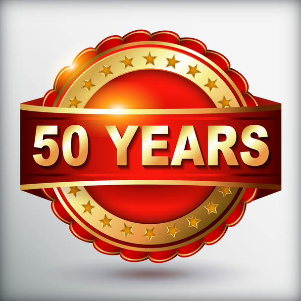 50 years anniversary golden label - Vector, Image