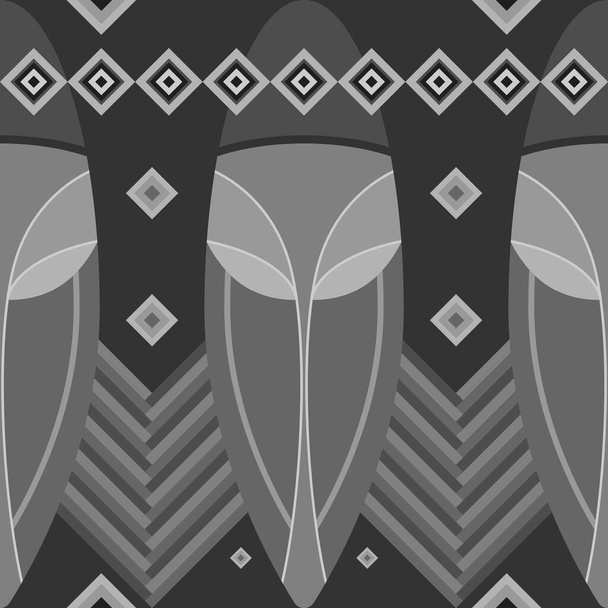 Naadloos patroon zwart-wit. Afrika - Vector, afbeelding
