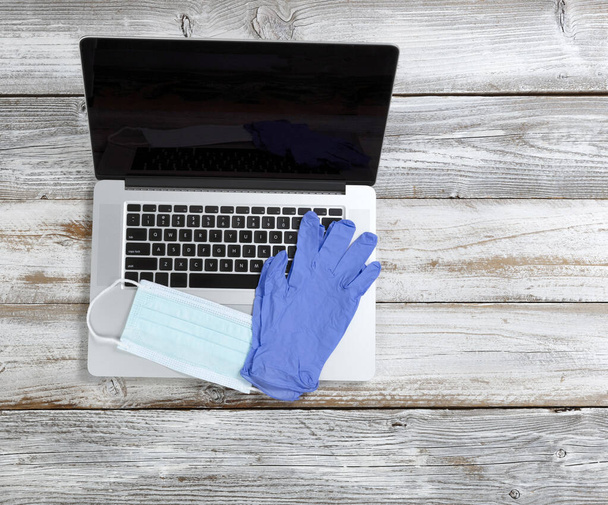 Personal hygiene basics on desktop at work during the Coronavirus pandemic   - Photo, Image