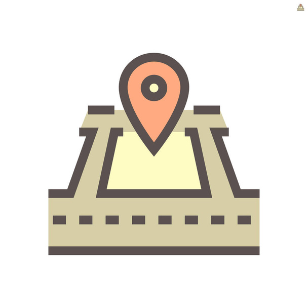 Land gps location point vector icon design, 48X48 pixel perfect and editable stroke. - Вектор,изображение