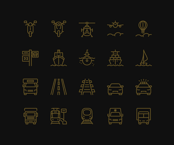 Transportation Icons,  front View, part III. Monoline concep - Vector, Image