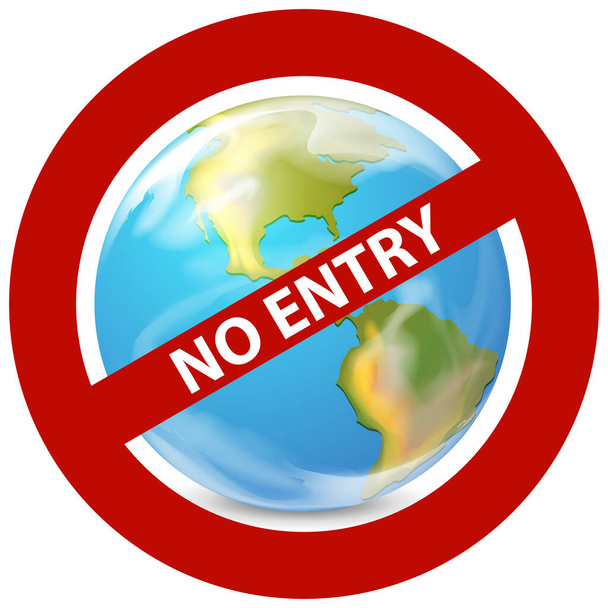Poster design for coronavirus theme with no entry sign illustration - Vector, Image