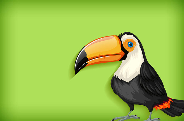 Шаблон тла з простим кольором та ілюстрацією туканського птаха
 - Вектор, зображення
