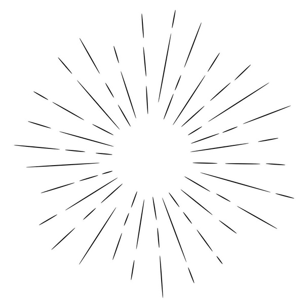 doodle design element sunburst hand getekend geïsoleerd op witte achtergrond. vectorillustratie. - Vector, afbeelding