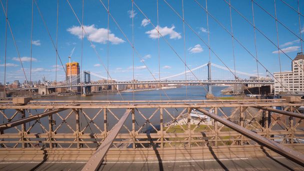 View from Brooklyn Bridge in New York - travel photography - Фото, изображение