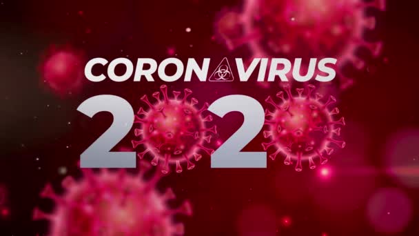 Coronavirus Palavra flutuando com vírus no sangue
 - Filmagem, Vídeo