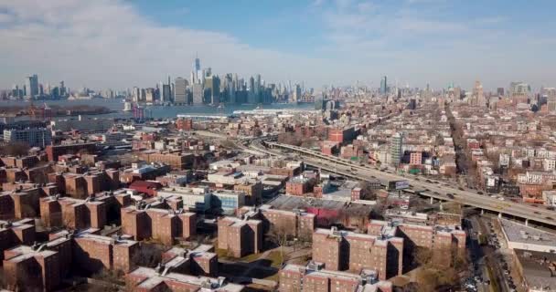 ブルックリンから見たマンハッタンの空中風景 - 映像、動画