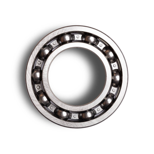 Close up of silver metal bearings for industry   on white isolated background. Part of the car - Foto, imagen