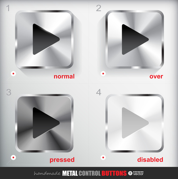 buttonmetal Oynat düğmesini - Vektör, Görsel