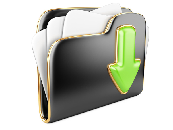 Download folder 3d icon. - Foto, afbeelding