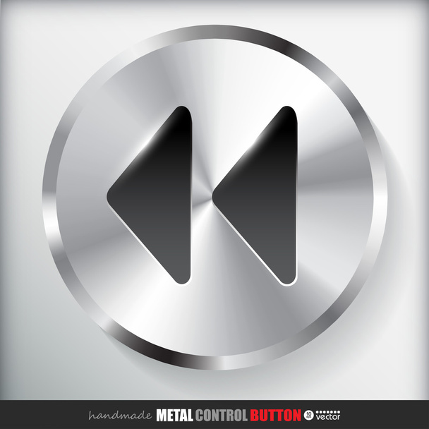 Botão de Metal rebobinar
 - Vetor, Imagem