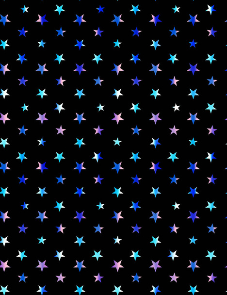 星と手描きのシームレスなカラフルな明るいパターン - 写真・画像