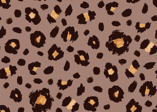Bezešvé umělé leopard kůže vzor s černými skvrnami - Fotografie, Obrázek