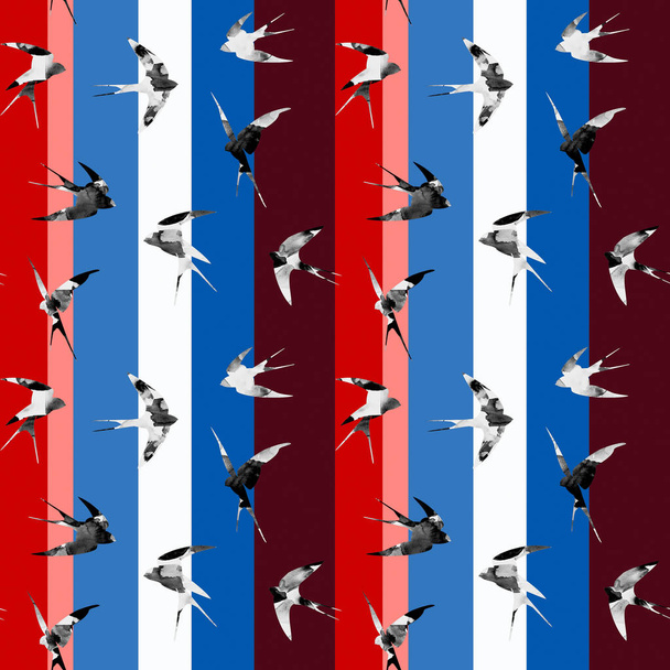 motif lumineux coloré sans couture avec des oiseaux - Photo, image