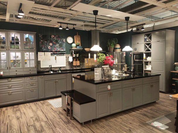 KUALA LUMPUR, MALAYSIA -JULY 21, 2019: Kitchen section inside IKEA Malaysia showroom. IKEA is the world's largest furniture retailer, founded in Sweden in 1943 - Photo, image