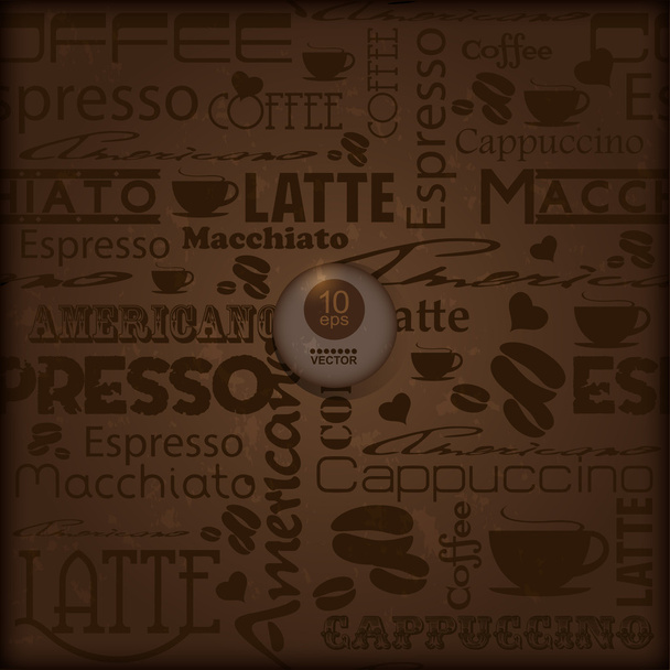 Seamless coffee pattern - Vector, Image