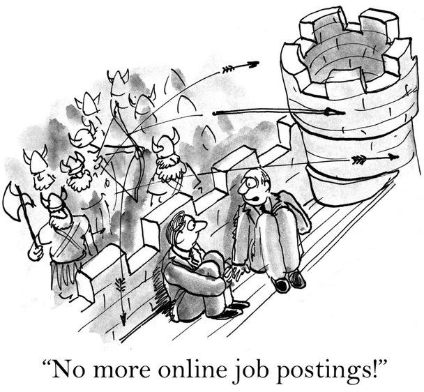 Cartoon illustration - No more online job postings! - Photo, Image