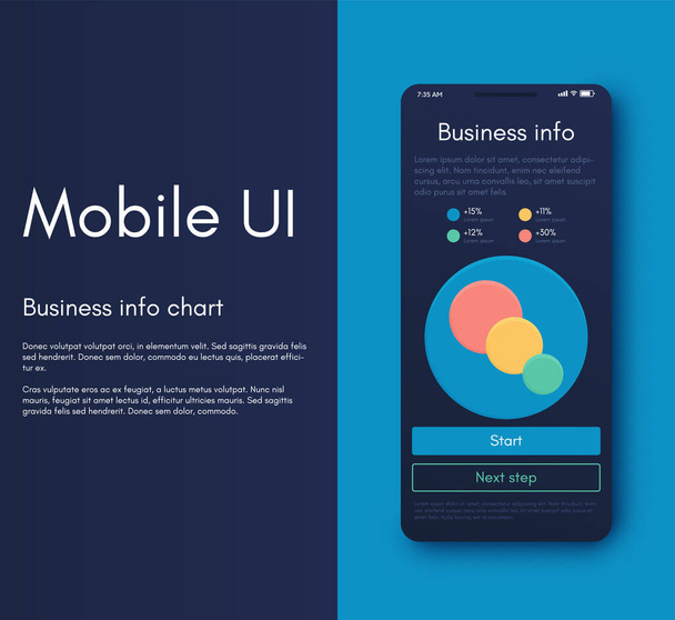 Interface infographique d'application mobile. Design Ui, illustration vectorielle. Infographies pour applications web et mobiles - Vecteur, image