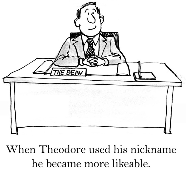 Cartoon illustration - nickname at work - Photo, Image