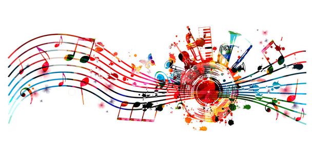 Abstract musical instruments on white background, musical banner - Вектор, зображення