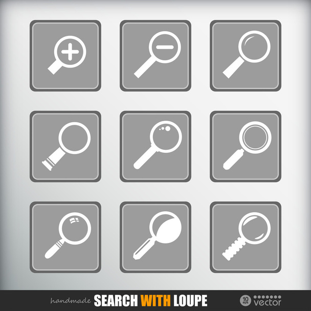 Search With Loupe. Icons set - Vector, Image