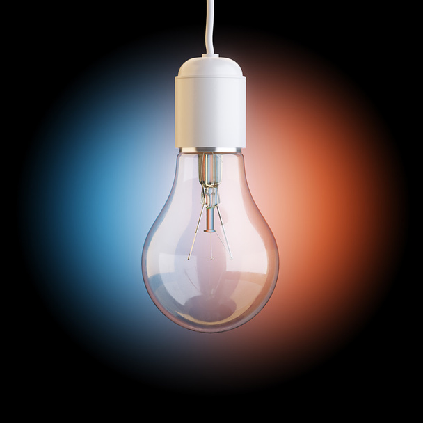 Электрическая лампочка на художественном фоне
 - Фото, изображение