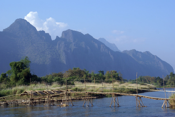 Bridge in Laos - 写真・画像