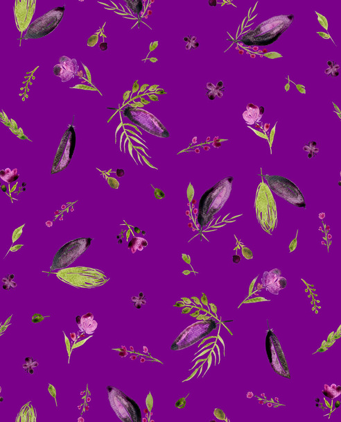 seamless colorful bright pattern with feathers and flowers  - Foto, Imagem