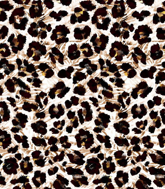 Seamless faux leopard skin pattern with black spots - Фото, зображення