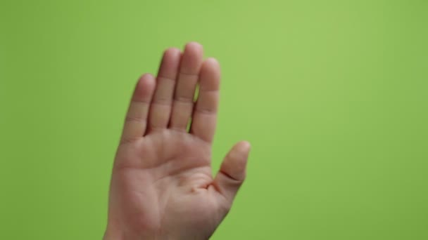 As mãos fazem o símbolo. Homens mãos mostrar gesto de boas-vindas com palma aberta
 - Filmagem, Vídeo