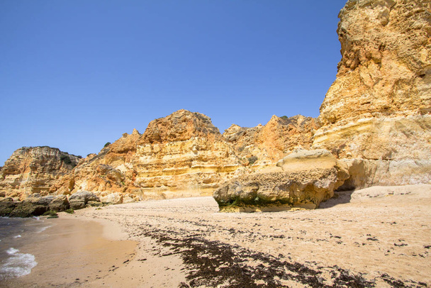 Top view of the Praia Marinha in Portimao, Algarve region, Portugal - Фото, зображення