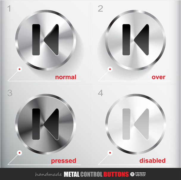 Metal Skip to the Start Button - Vector, Image