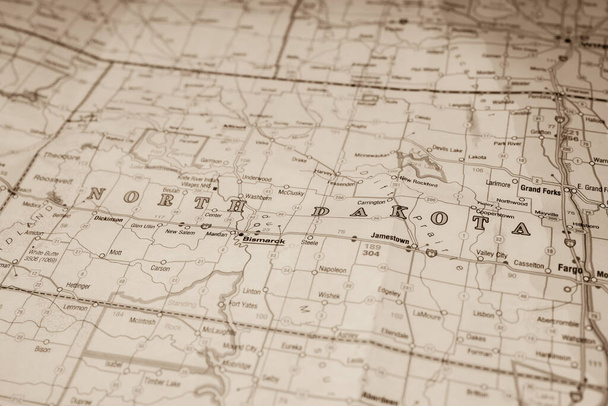 North Dacota sur la carte
 - Photo, image