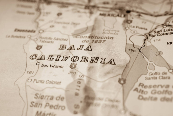 Baja California Mexico map background - Photo, Image