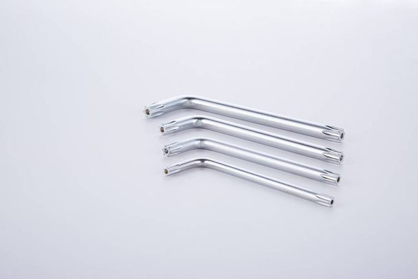 Tools for assembling and assembling furniture on a white background - Photo, Image